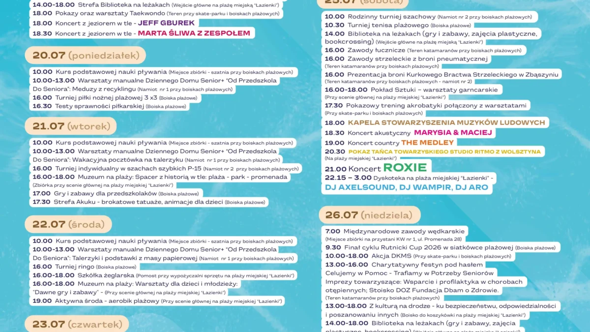 15. Święto Jeziora w Zbąszyniu – harmonogram i atrakcje