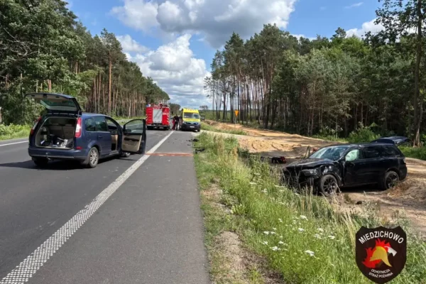 Zderzenie na DK92 w Miedzichowie – interwencja OSP