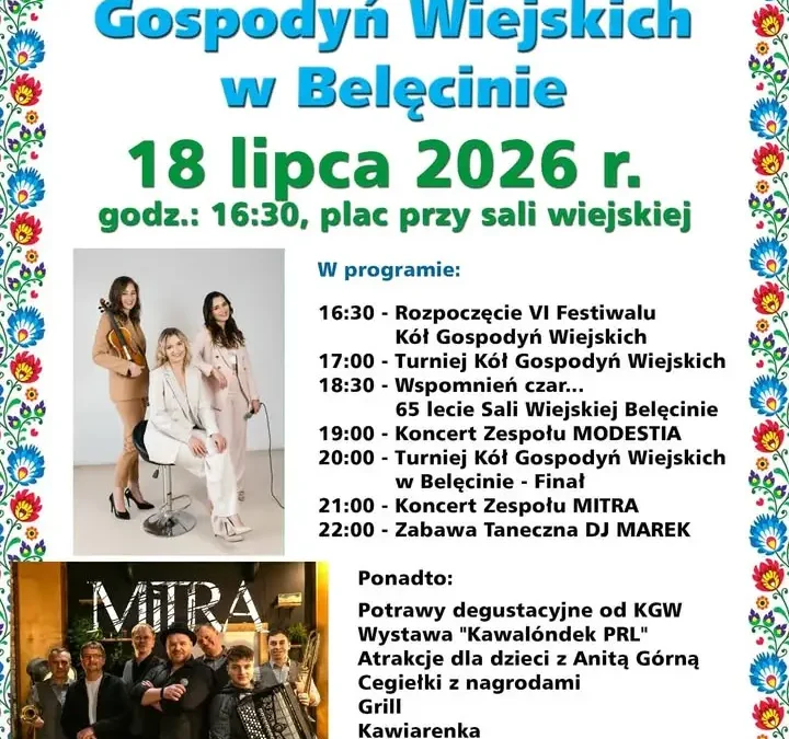 VI Festiwal Kół Gospodyń Wiejskich w Belęcinie – zapowiedź wydarzenia