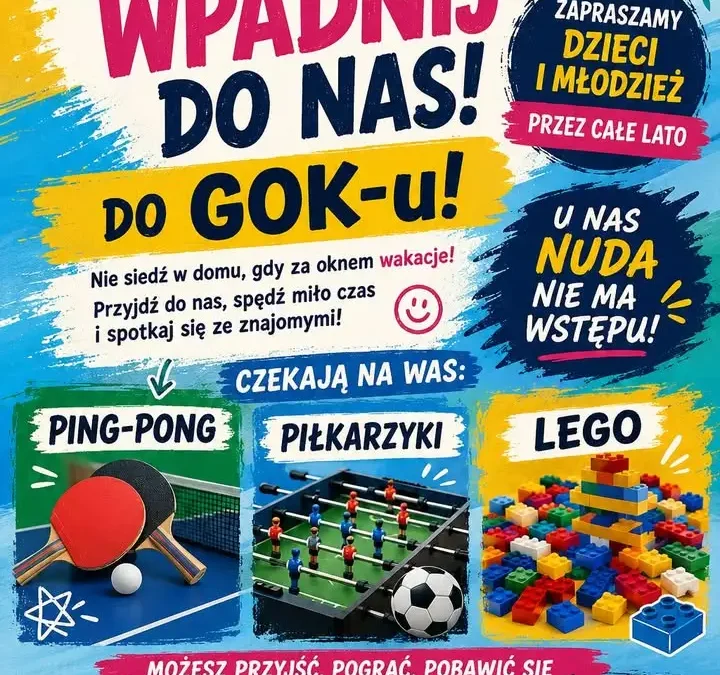 Wakacyjna oferta GOK w Kuślinie – zapraszamy dzieci i młodzież