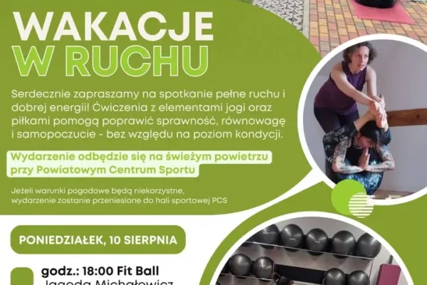 Bezpłatne zajęcia na świeżym powietrzu w Nowym Tomyślu – Fit Ball i Joga