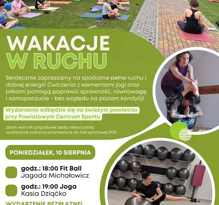 Bezpłatne zajęcia na świeżym powietrzu w Nowym Tomyślu – Fit Ball i Joga
