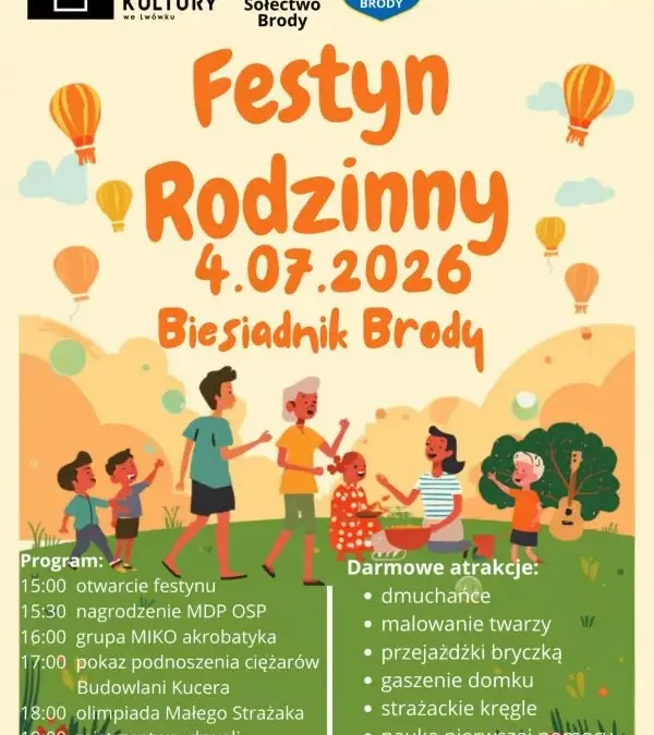 Festyn Rodzinny w Brodach – atrakcje dla całej rodziny już 4 lipca