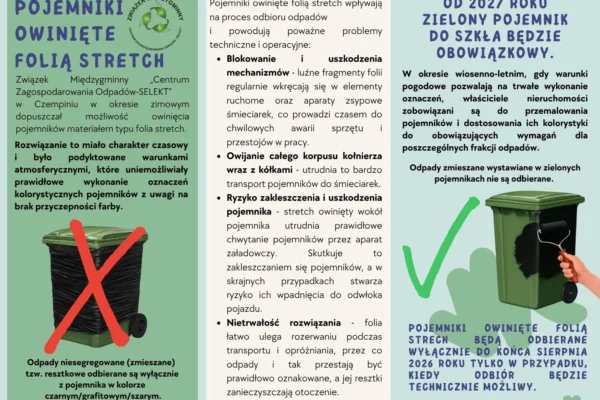 Koniec z folią stretch na śmieciarkach – SELEKT przypomina o prawidłowym oznakowaniu pojemników