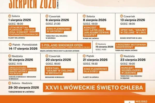 Sierpień pełen atrakcji z MGOK Lwówek – koncerty, kino, spektakle i Święto Chleba