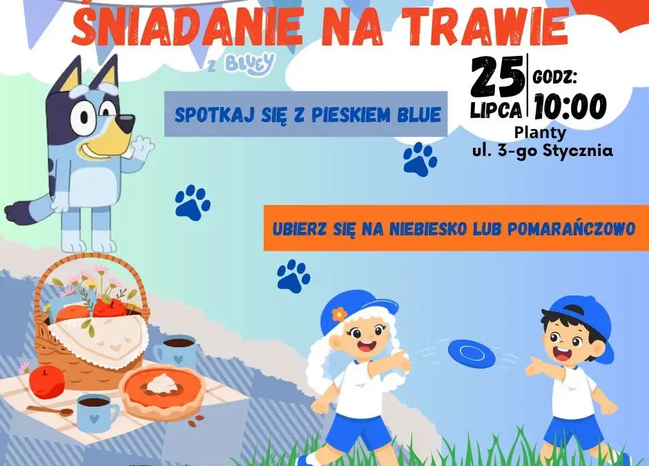 Sobota w gminie Lwówek: śniadanie z Bluey, rajd, mecz i muzyka