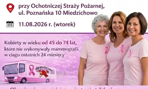 Bezpłatne badania mammograficzne w Miedzichowie – 11 sierpnia 2026