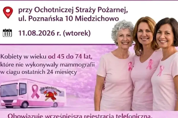 Bezpłatna mammografia w Miedzichowie – 11 sierpnia 2026
