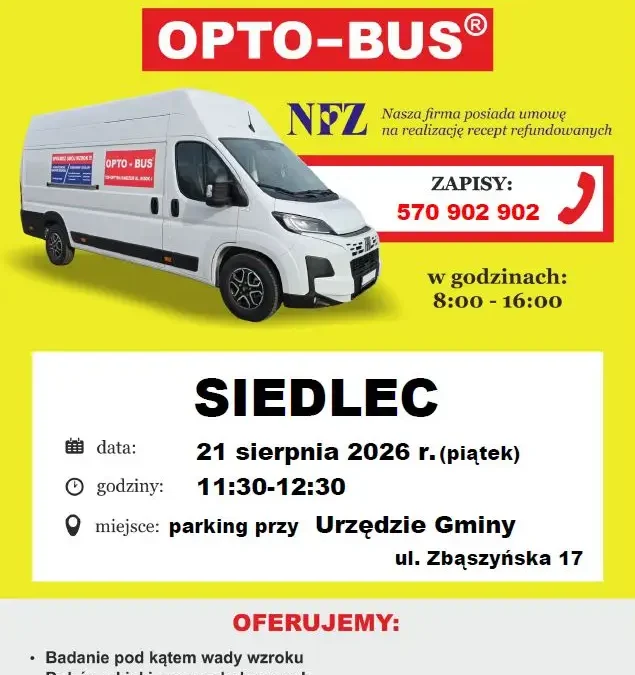 Bezpłatne badanie wzroku w Siedlcu – okazja dla mieszkańców gminy