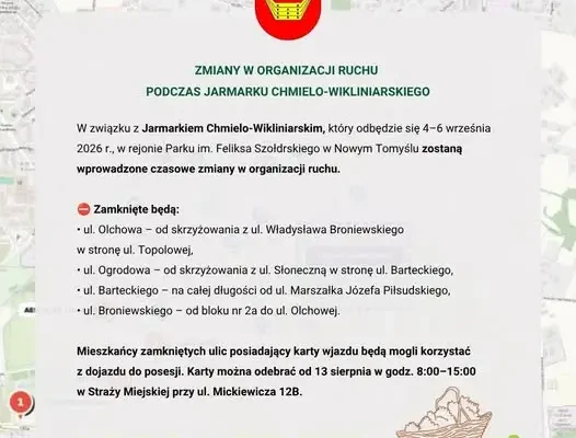 Jarmark Chmielo-Wikliniarski w Nowym Tomyślu: Zmiany w ruchu i dodatkowe parkingi