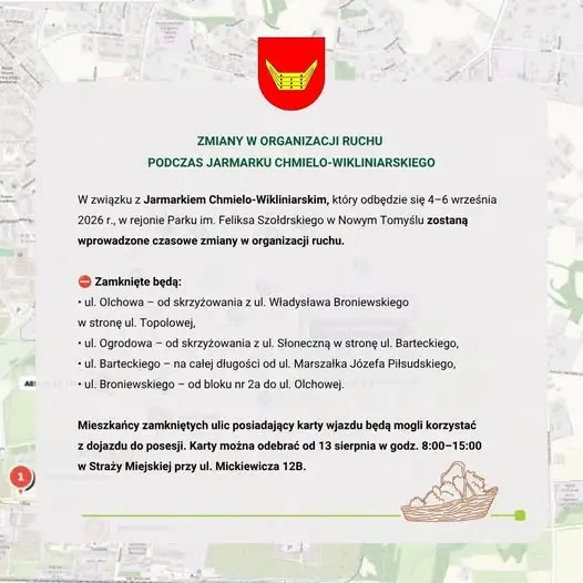 Jarmark Chmielo-Wikliniarski w Nowym Tomyślu: Zmiany w ruchu i dodatkowe parkingi