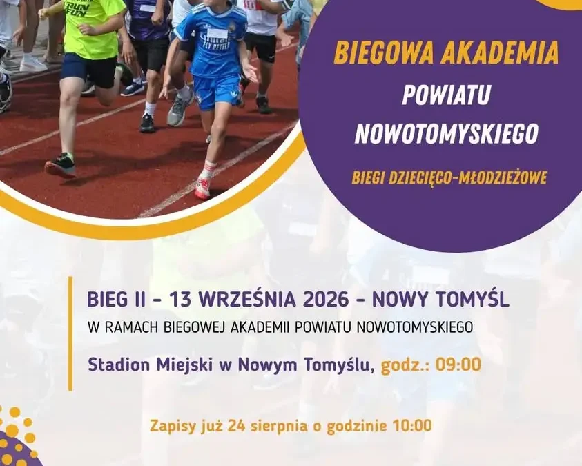 Rusza druga edycja Biegowej Akademii Powiatu Nowotomyskiego – zapisy od 24 sierpnia