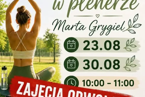 Zajęcia jogi w plenerze odwołane z powodu pogody