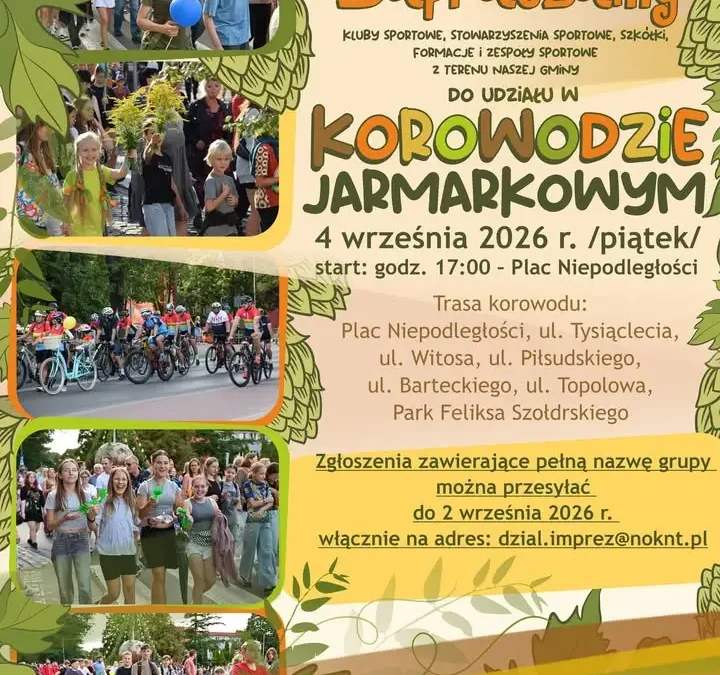 Korowód Jarmarkowy 2026 – zaproszenie dla klubów sportowych z gminy Nowy Tomyśl