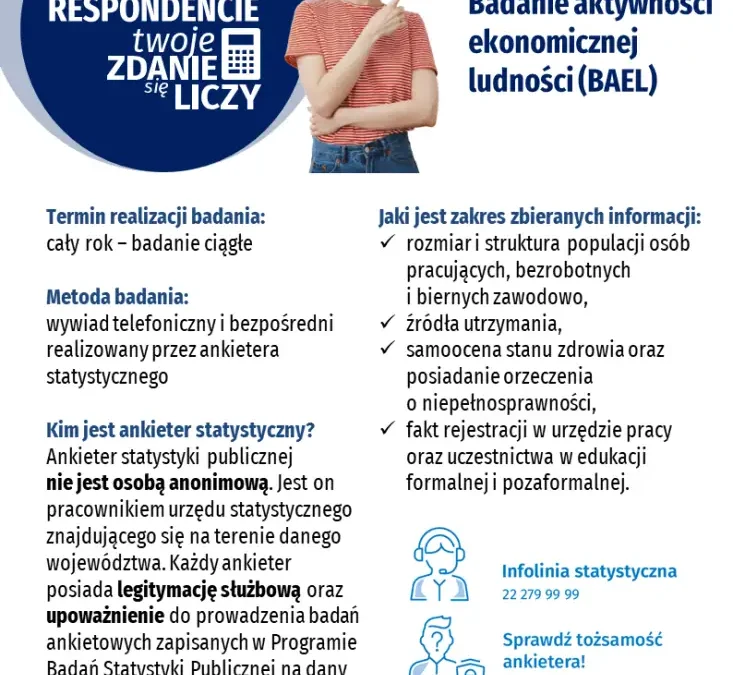 GUS prowadzi w gminie Opalenica badanie aktywności ekonomicznej ludności
