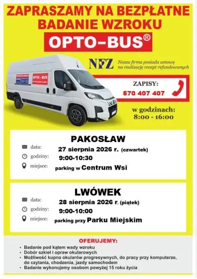 Bezpłatne badania wzroku w Pakosławiu i Lwówku – zapisy trwają