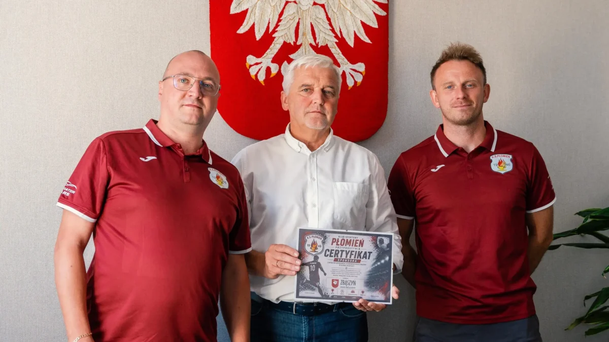 Gmina Zbąszyń uhonorowana certyfikatem sponsora przez klub Płomień Przyprostynia