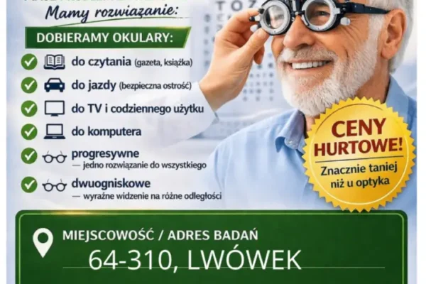 Bezpłatne badania wzroku w gminie Lwówek – sprawdź harmonogram
