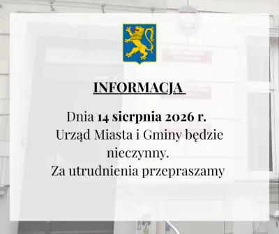 Urząd Miasta i Gminy w Lwówku nieczynny 14 sierpnia – ważna informacja dla mieszkańców