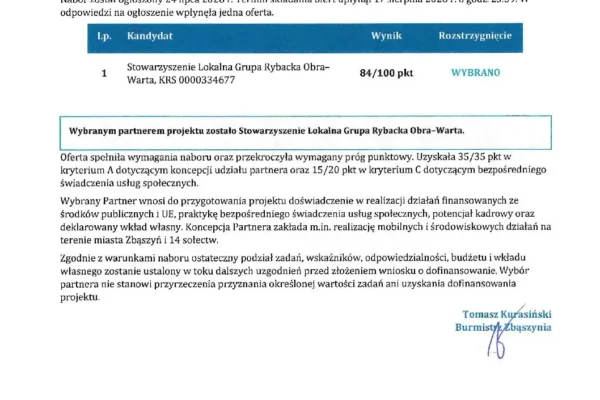 Gmina Zbąszyń wybiera partnera do projektu e-usług