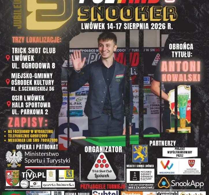 Jubileuszowy Poland Open Snooker i Motopiknik we Lwówku już w sierpniu