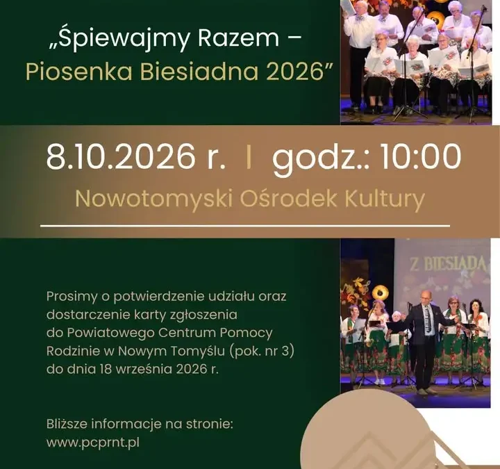 Seniorzy z powiatu nowotomyskiego zaśpiewają w przeglądzie „Śpiewajmy Razem”
