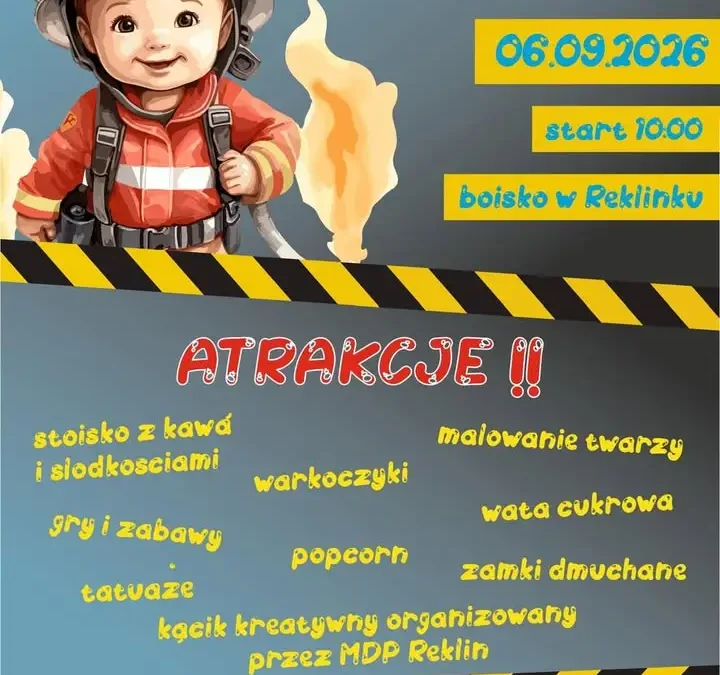 II Zawody Dziecięcych Drużyn Pożarniczych „Na Mokro” w Reklinku – rodzinna zabawa i rywalizacja
