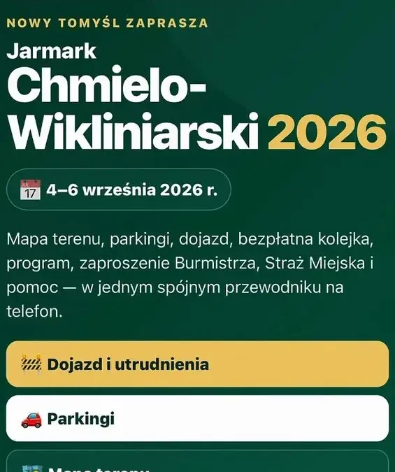 Jarmark Chmielo-Wikliniarski 2026: mobilny przewodnik już dostępny