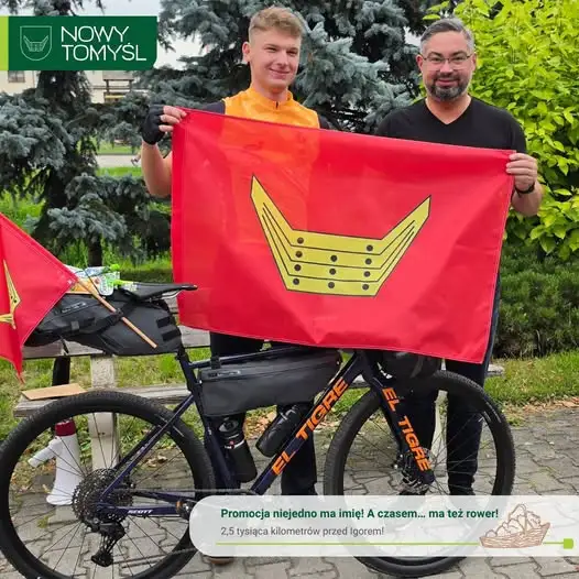 Burmistrz Nowego Tomyśla wspiera młodego rowerzystę w wyprawie do Hiszpanii