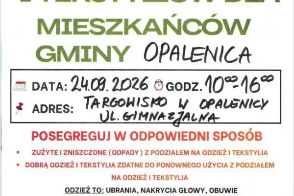 Selekt w Opalenicy: zbiórka odzieży i tekstyliów dla mieszkańców