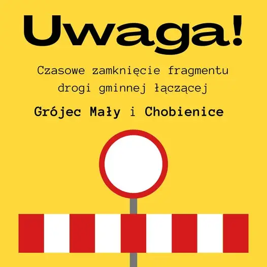 Droga między Grójcem Małym a Chobienicami zamknięta na pięć dni