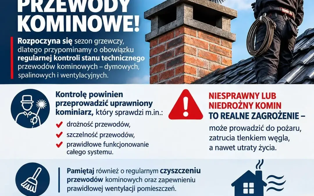 Sezon grzewczy 2026/2027: strażacy z Nowego Tomyśla przypominają o kontroli przewodów kominowych