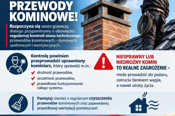 Sezon grzewczy 2026/2027: strażacy z Nowego Tomyśla przypominają o kontroli przewodów kominowych