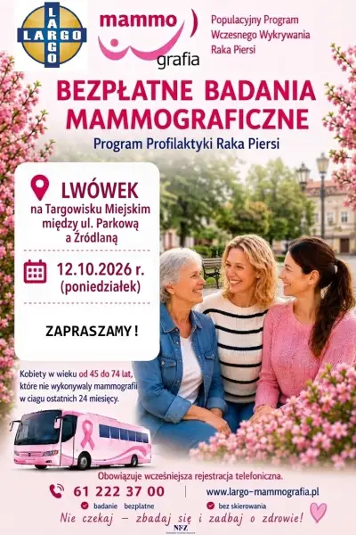 Mammobus we Lwówku: bezpłatne badania piersi już 12 października