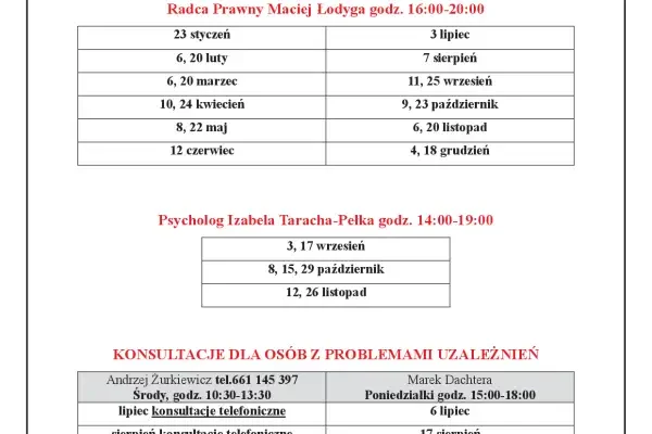 Bezpłatne porady prawne i psychologiczne w Lwówku – sprawdź harmonogram dyżurów