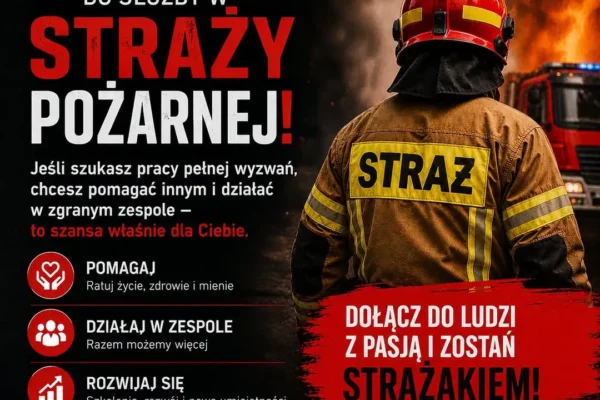 Nowy Tomyśl: trwa nabór do służby w Państwowej Straży Pożarnej na stanowisko starszego ratownika