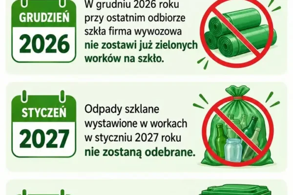 Zmiana w segregacji szkła od 2027 roku – koniec z workami, tylko zielony pojemnik