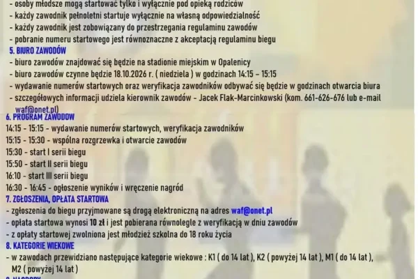 Jesienny Test Coopera w Opalenicy – sprawdź swoją wydolność 18 października