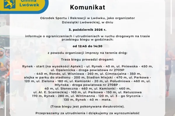 Dziesiątka Lwówecka: utrudnienia w ruchu w piątek 3 października
