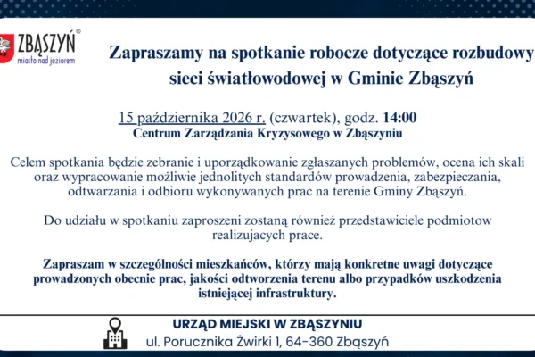 Zbąszyń: spotkanie w sprawie rozbudowy sieci szerokopasmowej już 15 października