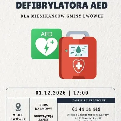 Bezpłatny kurs obsługi defibrylatora AED w Lwówku – zapisy trwają